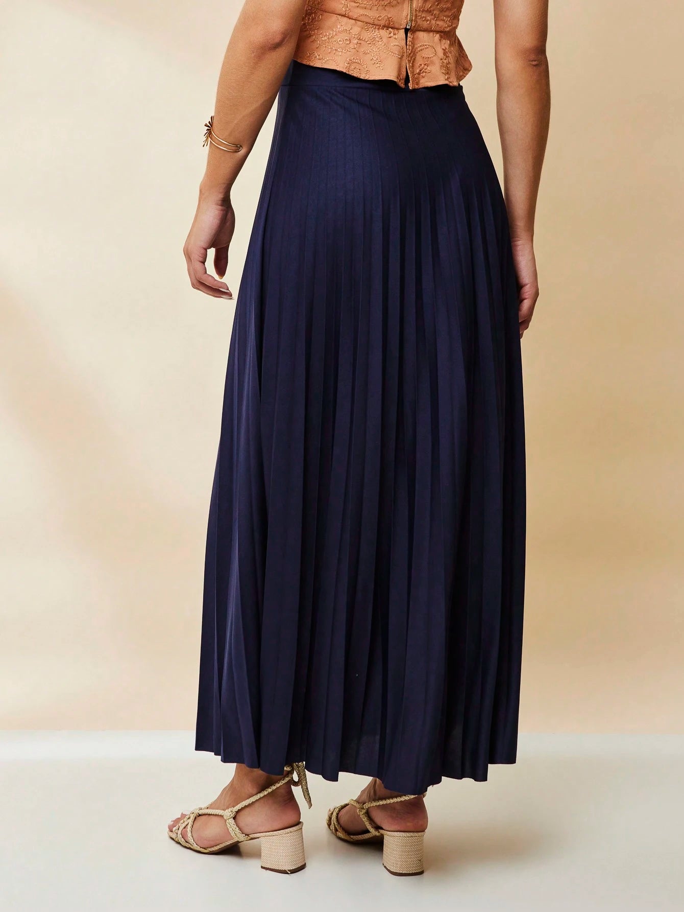  SAIA PLISSADA LONGA FORRADA LISA Evangélica cintura alta