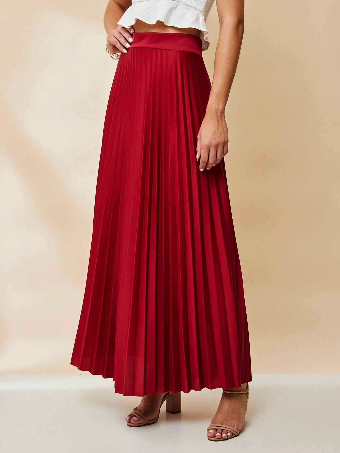  SAIA PLISSADA LONGA FORRADA LISA Evangélica cintura alta