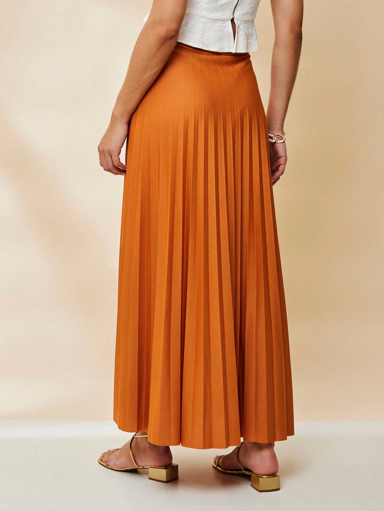  SAIA PLISSADA LONGA FORRADA LISA Evangélica cintura alta