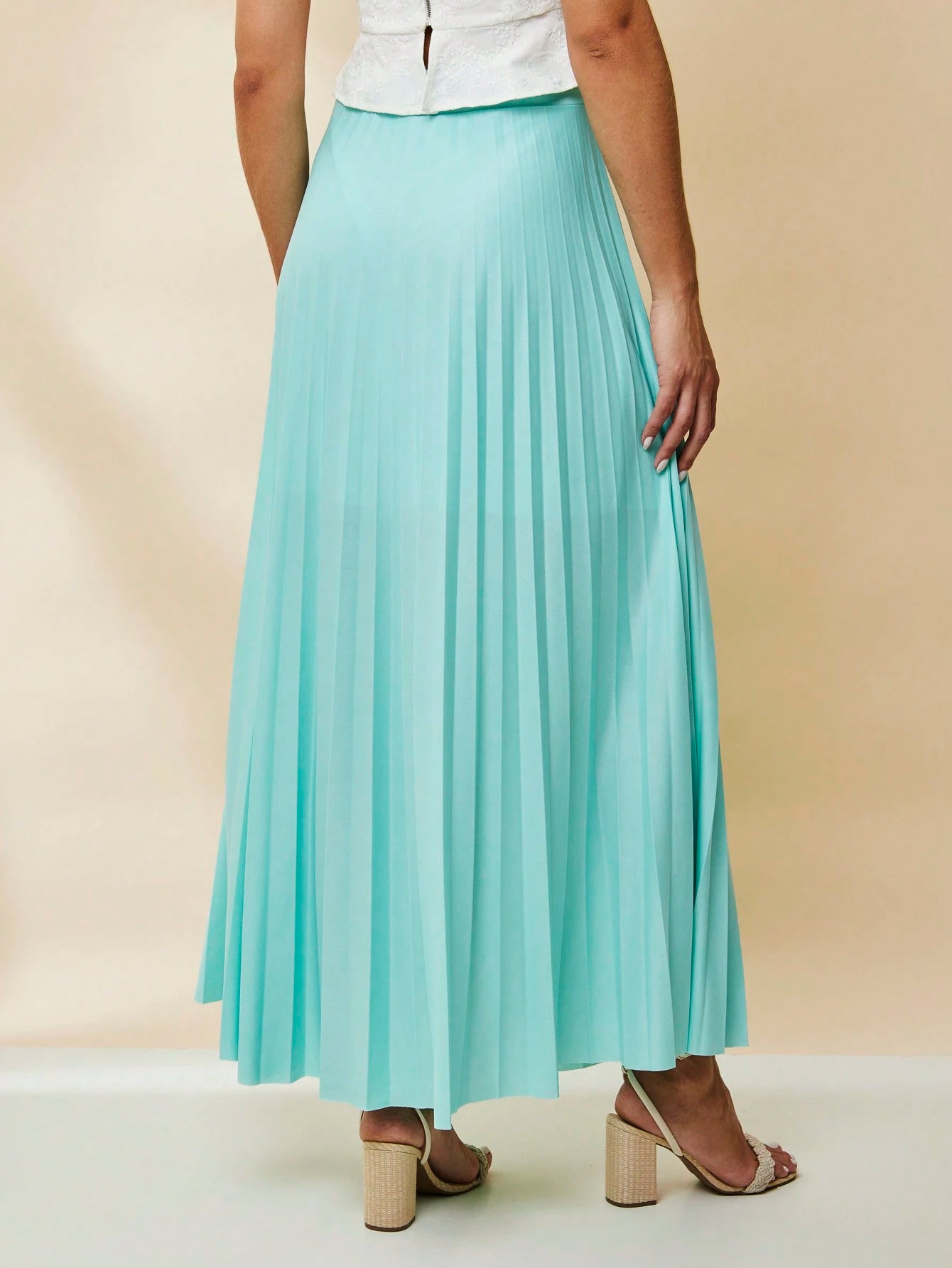  SAIA PLISSADA LONGA FORRADA LISA Evangélica cintura alta