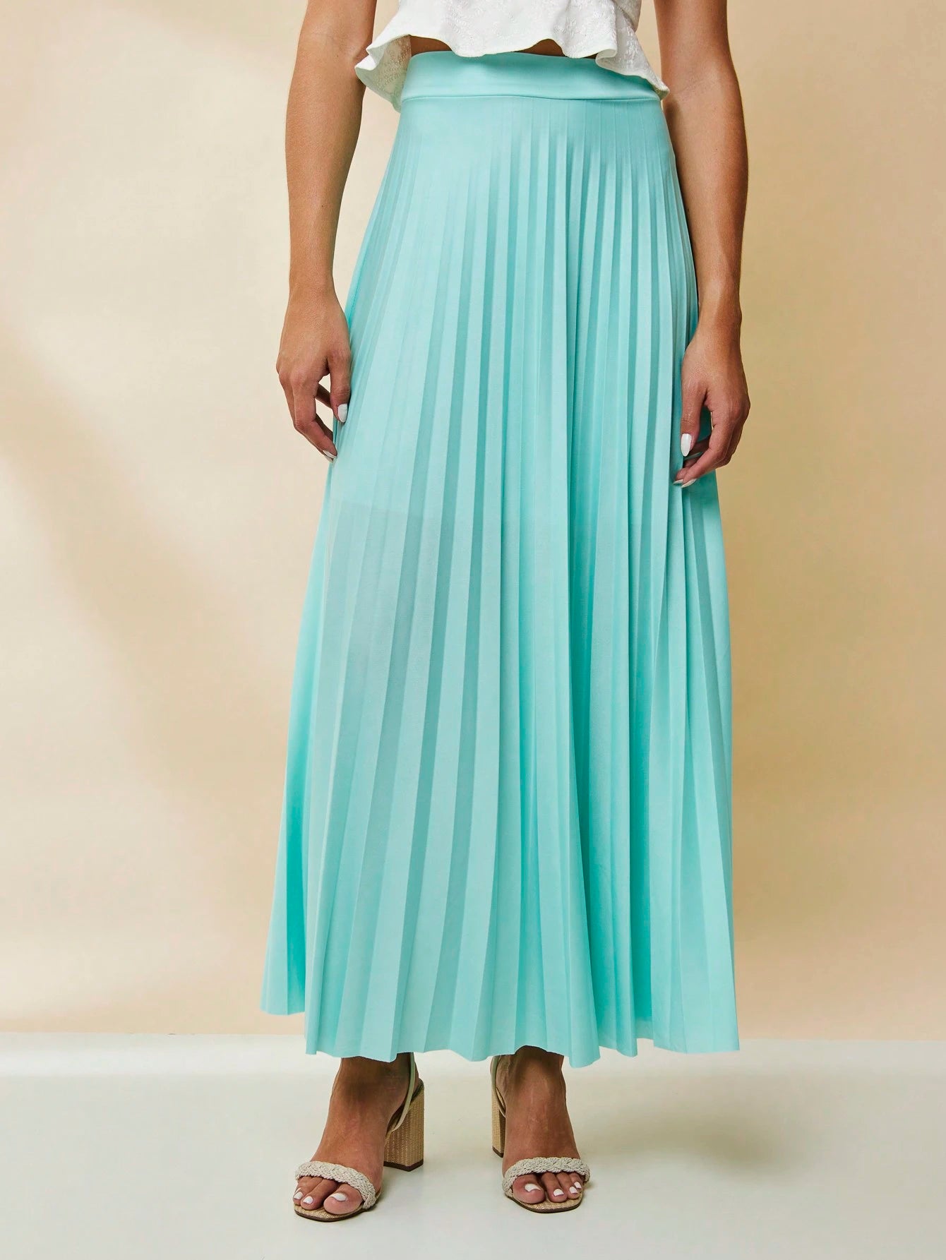  SAIA PLISSADA LONGA FORRADA LISA Evangélica cintura alta