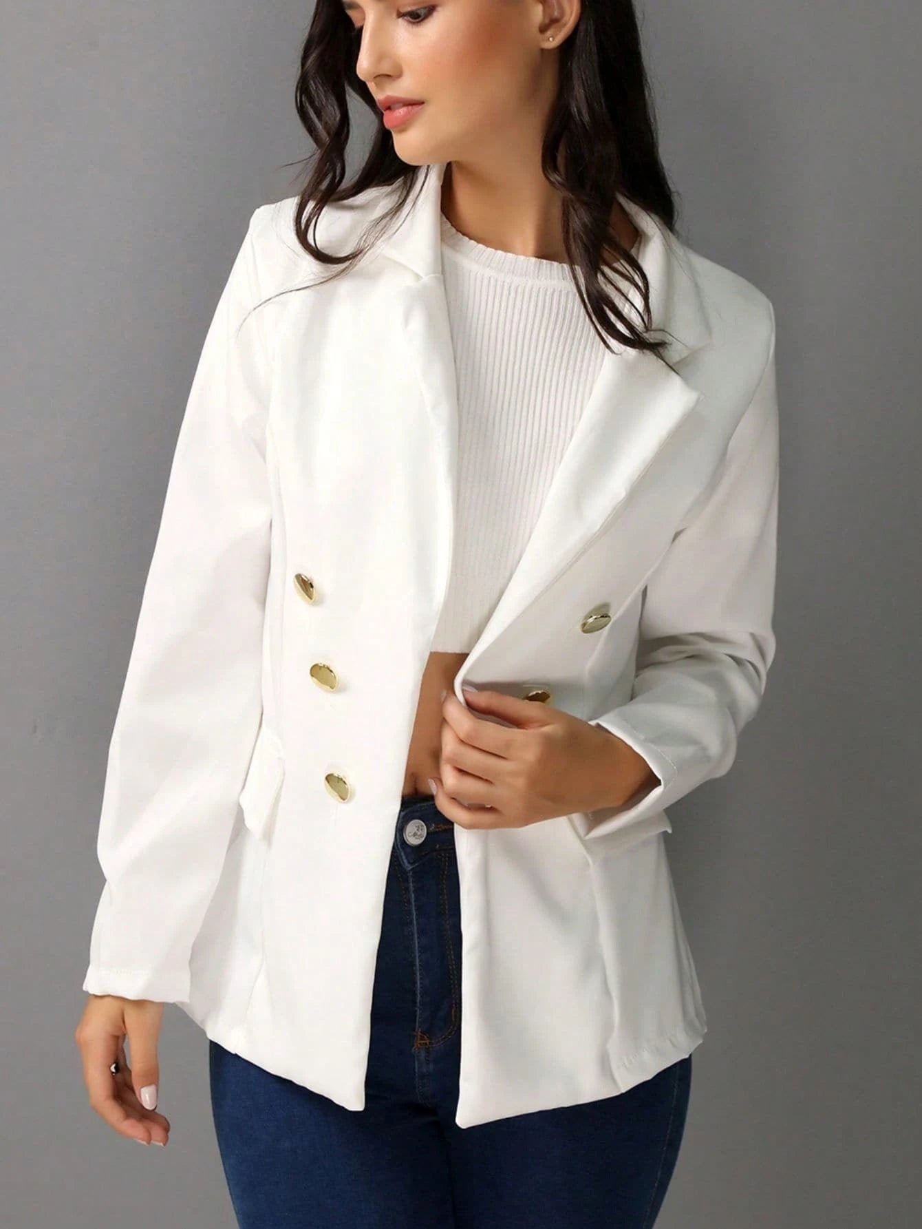 Blazer Casaco Social Com Botão