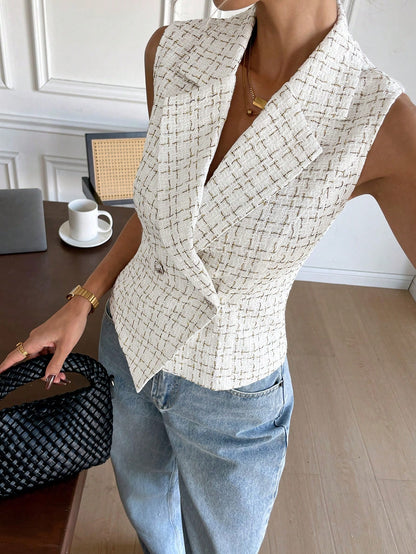  Colete Alfaiataria Feminino Sem Mangas