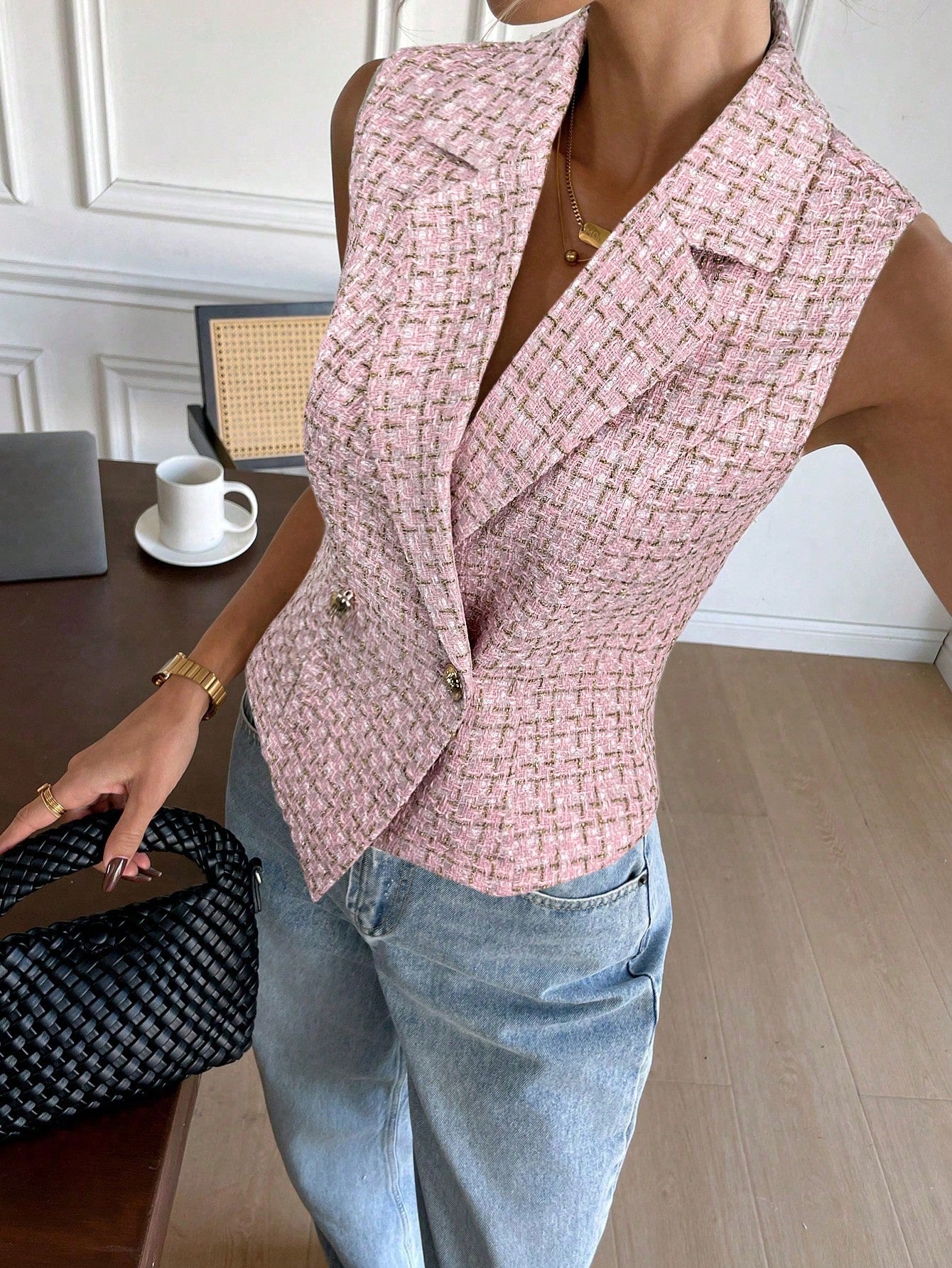 Colete Alfaiataria Feminino Sem Mangas