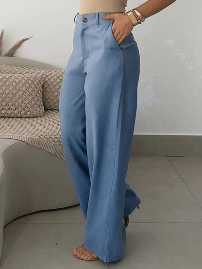 Calça pantalona com bolso