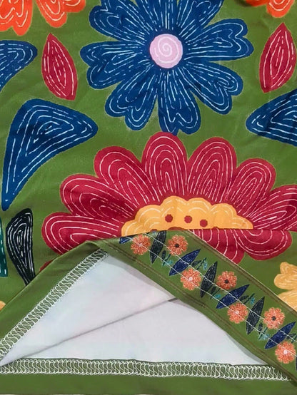  Conjunto de Regata Confortável com Estampa Floral Retrô Feminina, Estilo Vintage, Adequado para Férias de Primavera/Verão