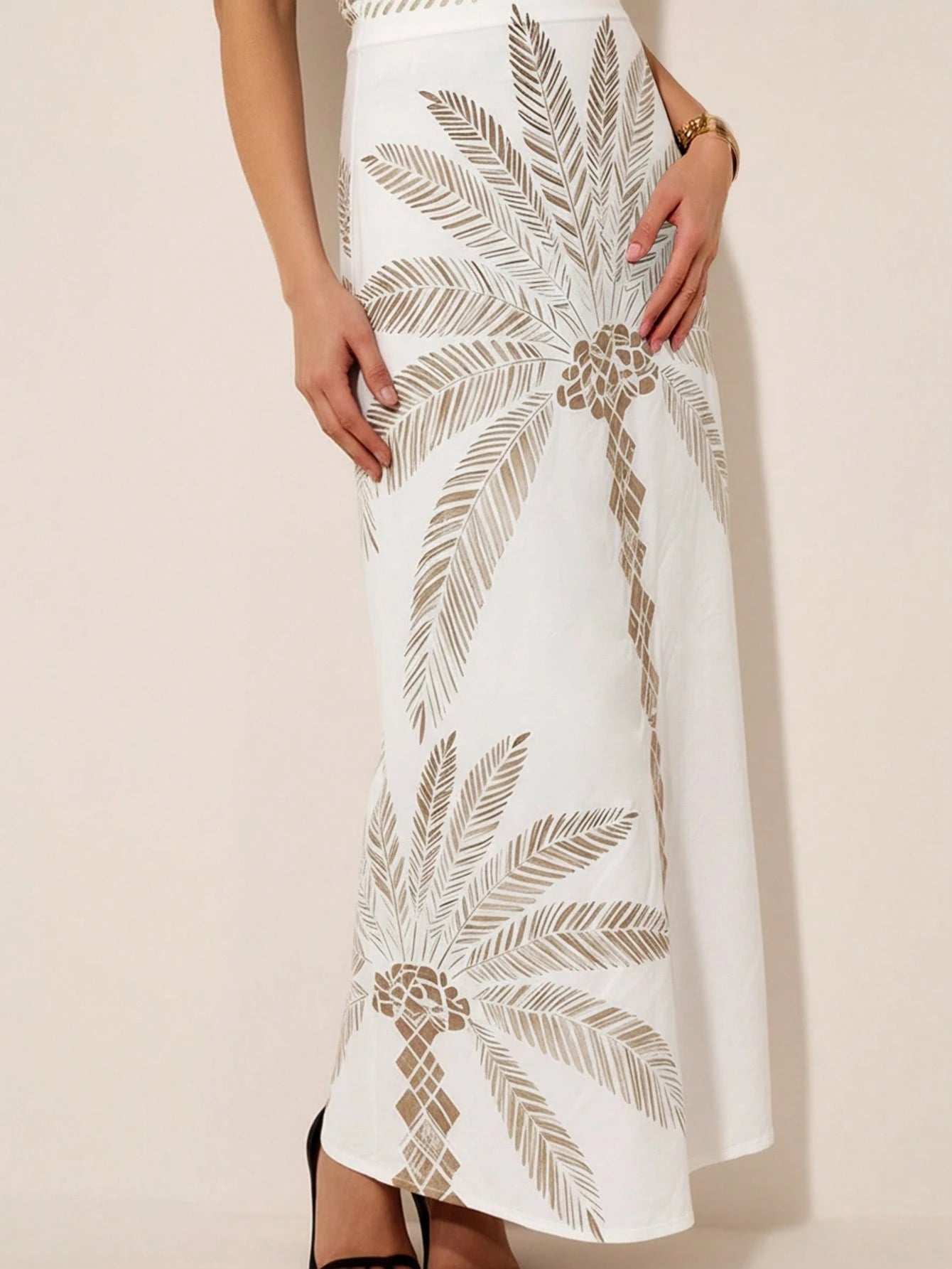 CAJUNI Conjunto de Duas Peças Cropped Fashionável com Alça Fina, Amarração e Bainha Franzida em Cor Sólida para Mulheres