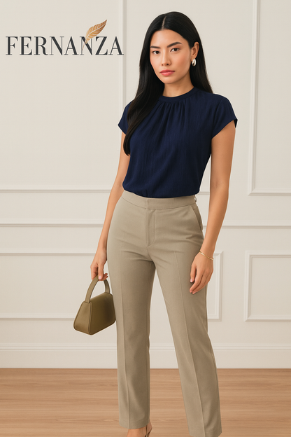 Blusa Feminina Elegante com Detalhe Plissado – 4 Cores