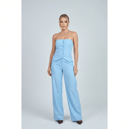 Conjunto Feminino Calça Pantalona com Blusa Tomara que Caia – Elegância e Versatilidade para Todas as Ocasiões | Fernanza