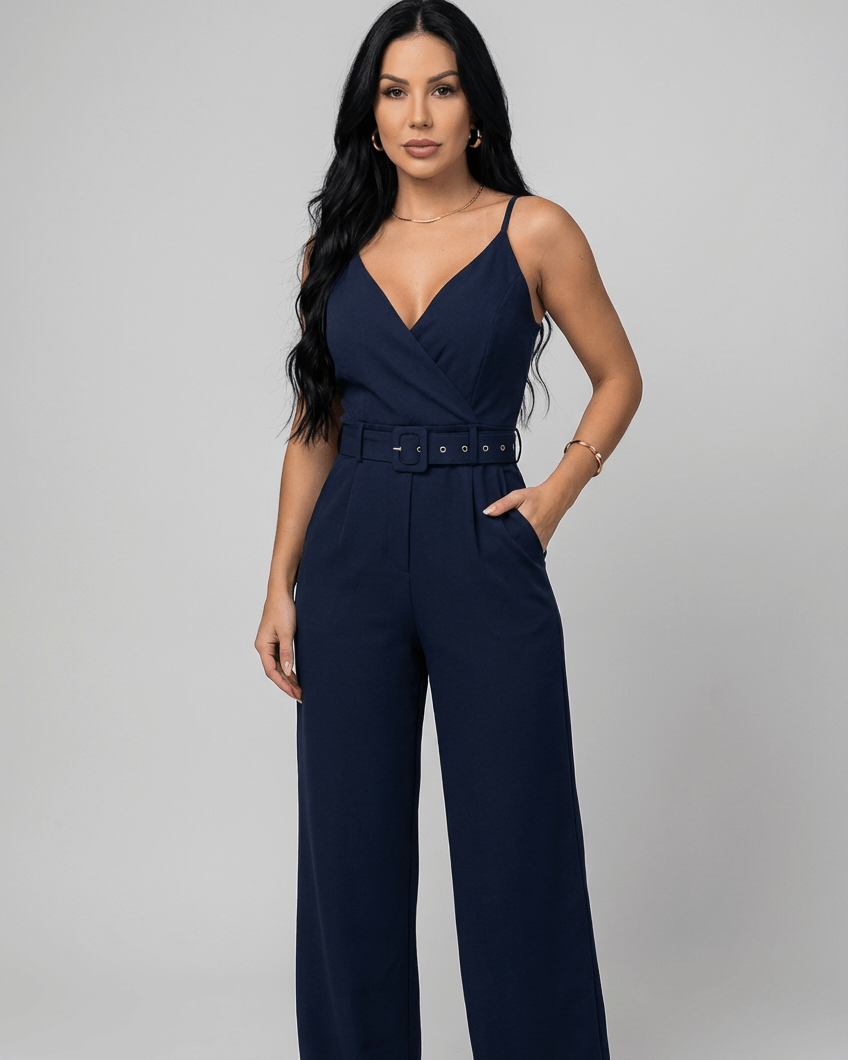 Macacão Feminino Alfaiataria com Bojo e Alças Ajustáveis – Elegante e Premium | Fernanza