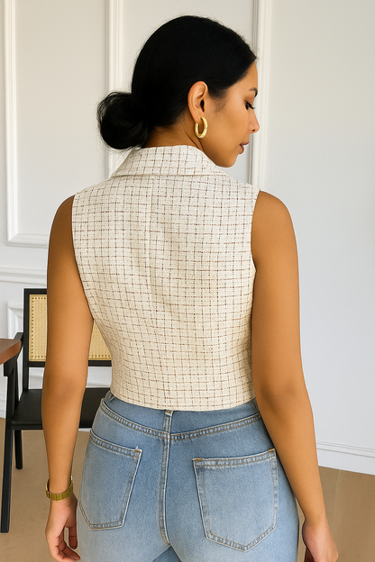 Colete Alfaiataria Feminino Sem Mangas