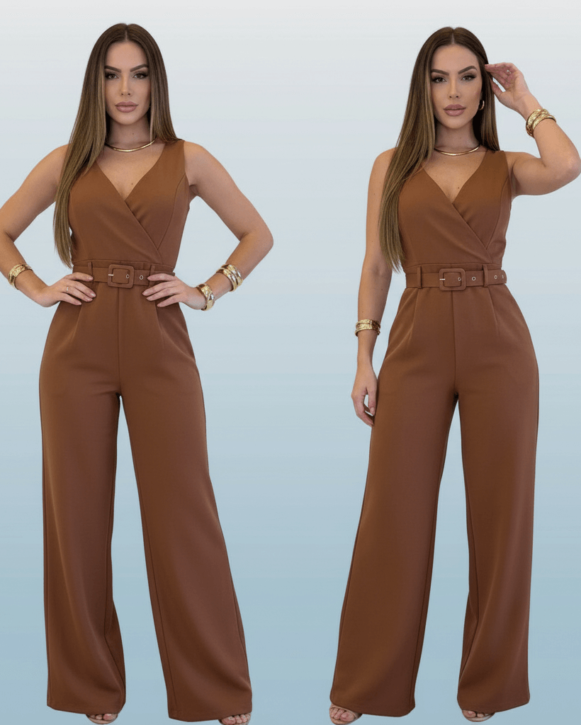 Macacão Feminino Alfaiataria com Bojo e Alças Ajustáveis – Elegante e Premium | Fernanza