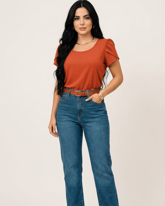 BLUSA FEMININO MODA SOCIAL BLUSAS FEMININA CONFORTÁVEL LUXO BLUSINHA BASICA PREMIUM MODA ESTILOSA LISA BASICA VERÃO