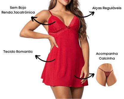 Camisola Sexy em Renda com Calcinha – Conforto, Sensualidade e Ajuste Perfeito – Fernanza