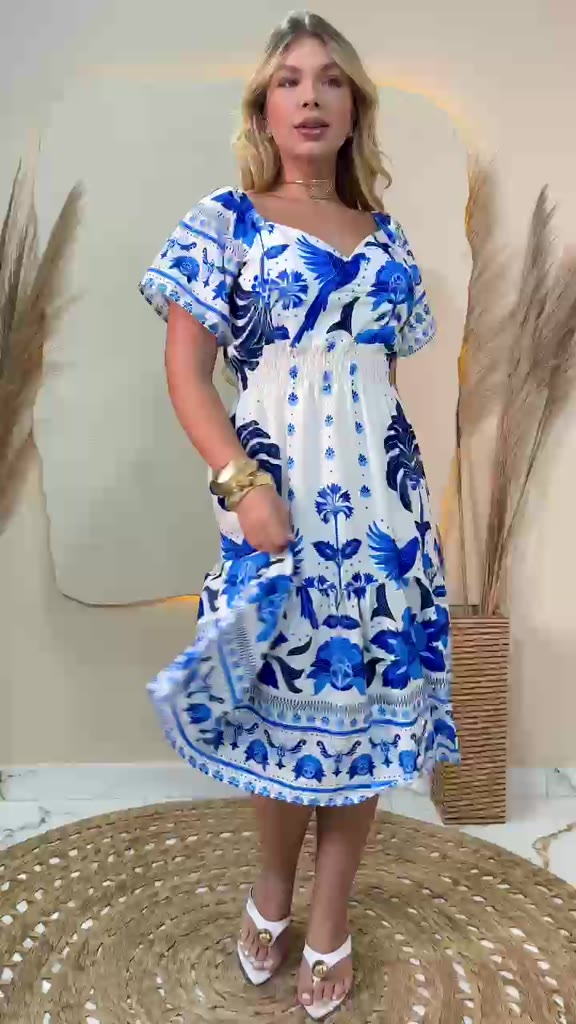 VESTIDO CURTO FEMENINO COM ELASTEX NA SINTURA TEJIDO DUNA LISO