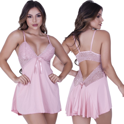 Camisola Sexy com Calcinha Renda Regulável Feminina Renda Sensual Linha Noite Lingerie
