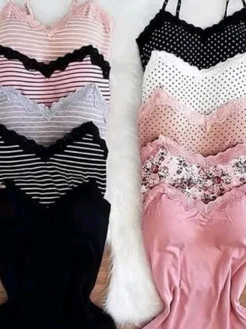 Blusa blusinha Feminina de Alcinha de Renda com Bojo Primavera verão