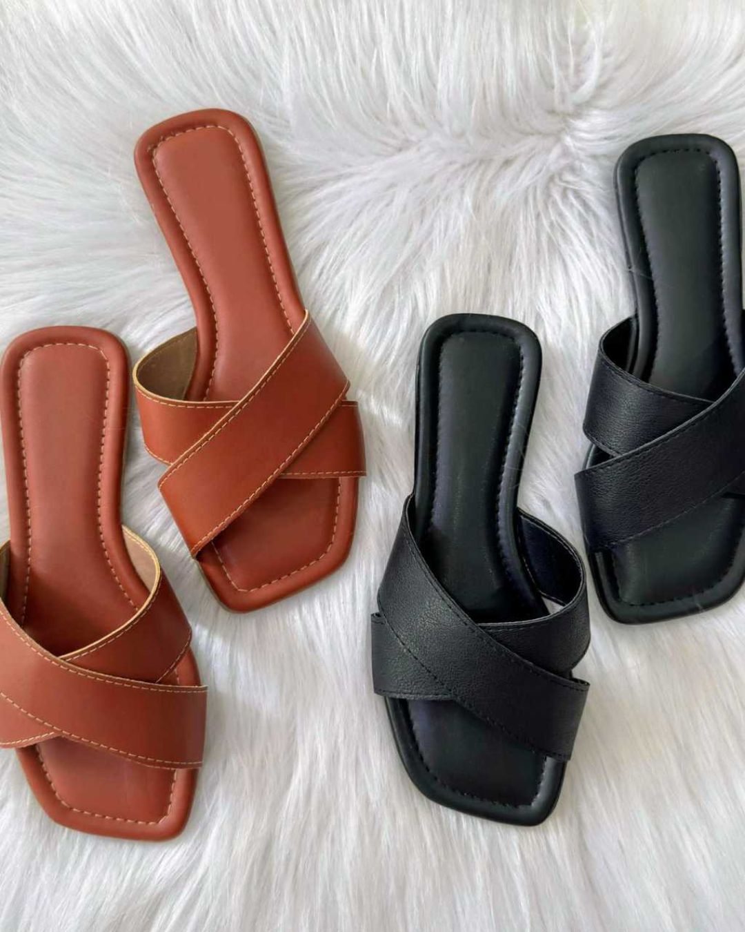 Sandália Rasteirinha Feminina com tiras cruzadas/ chinelo casual WA