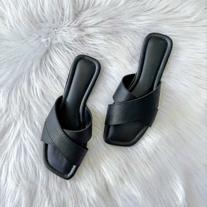 Sandália Rasteirinha Feminina com tiras cruzadas/ chinelo casual WA