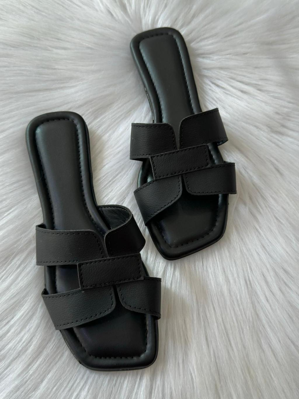 Sandálias rasteirinha H feminina confortável /moda casual WA