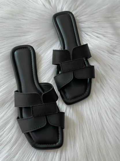 Sandálias rasteirinha H feminina confortável /moda casual WA