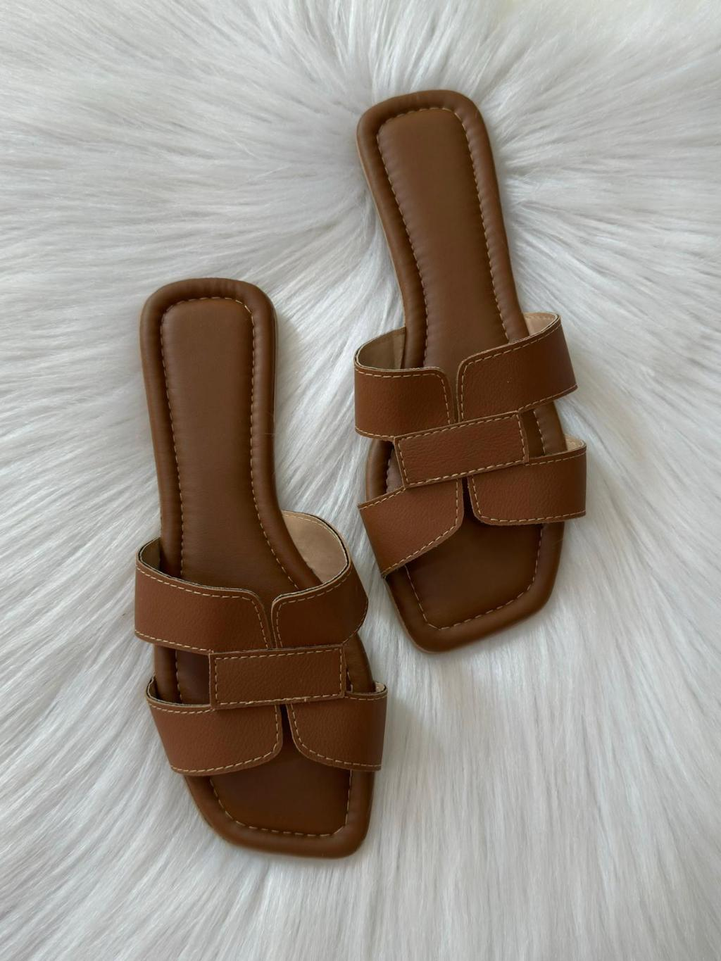 Sandálias rasteirinha H feminina confortável /moda casual WA