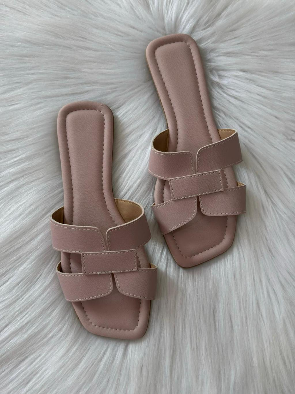 Sandálias rasteirinha H feminina confortável /moda casual WA