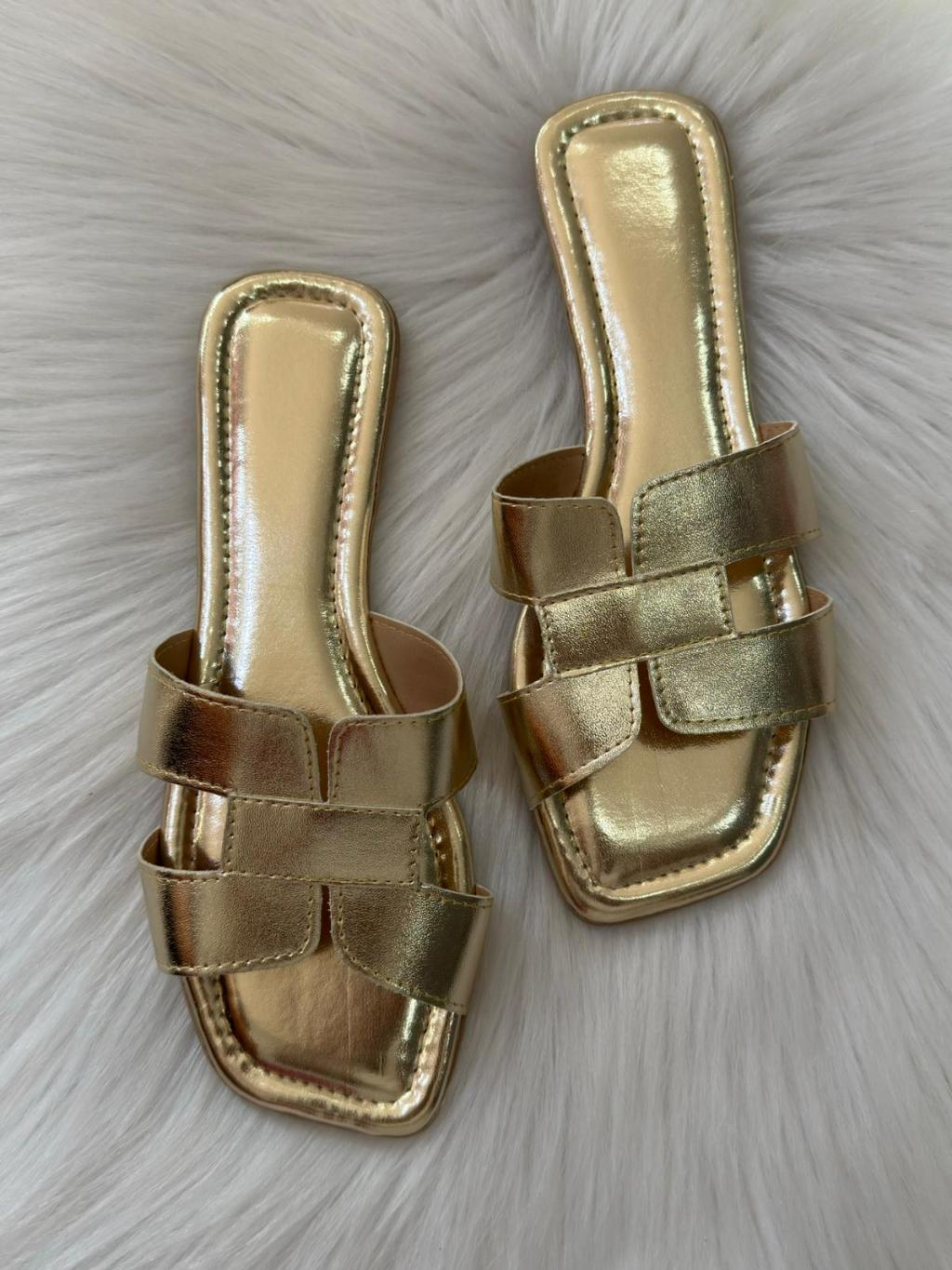 Sandálias rasteirinha H feminina confortável /moda casual WA