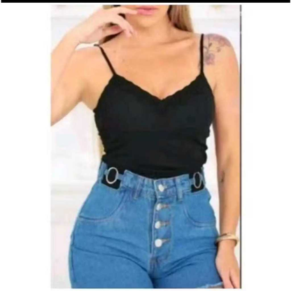 Blusa blusinha Feminina de Alcinha de Renda com Bojo Primavera verão