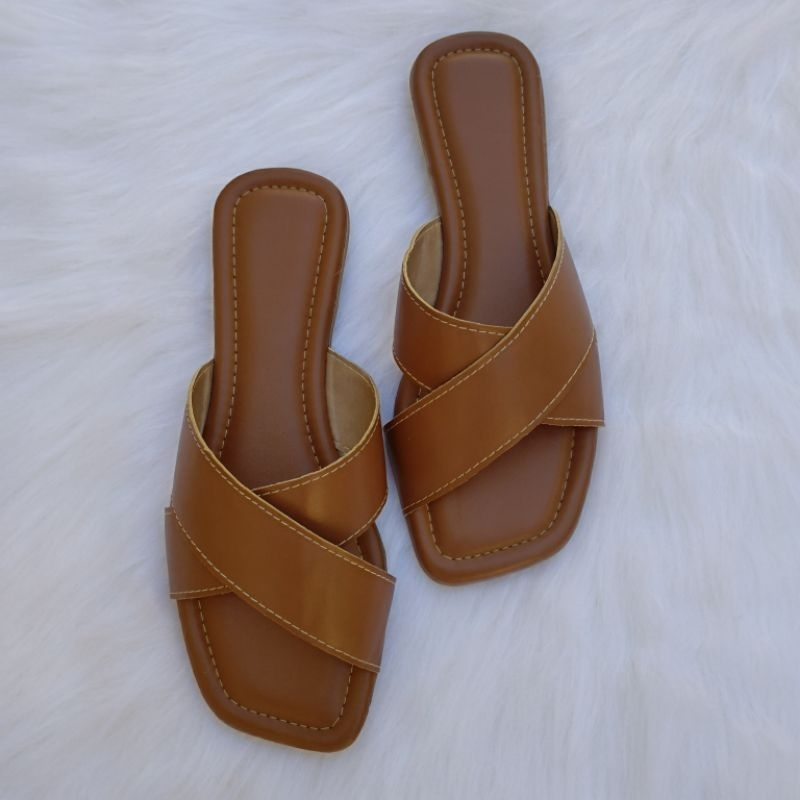 Sandália Rasteirinha Feminina com tiras cruzadas/ chinelo casual WA