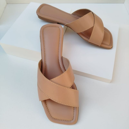 Sandália Rasteirinha Feminina com tiras cruzadas/ chinelo casual WA
