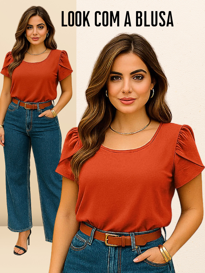 BLUSA FEMININO MODA SOCIAL BLUSAS FEMININA CONFORTÁVEL LUXO BLUSINHA BASICA DUNA PREMIUM MODA ESTILOSA LISA BASICA VERÃO