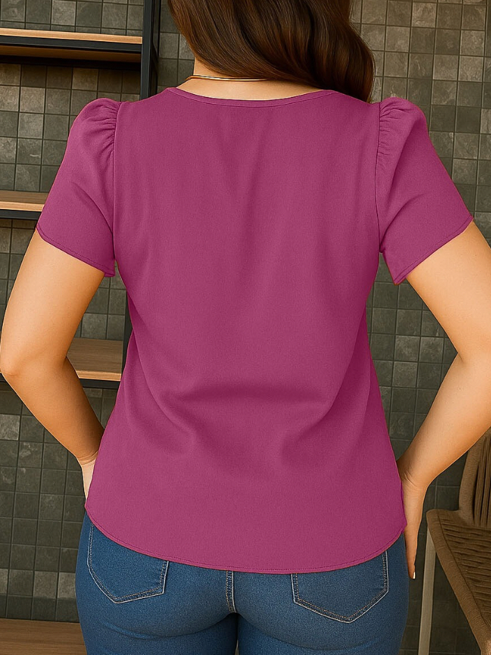 BLUSA FEMININO MODA SOCIAL BLUSAS FEMININA CONFORTÁVEL LUXO BLUSINHA BASICA DUNA PREMIUM MODA ESTILOSA LISA BASICA VERÃO