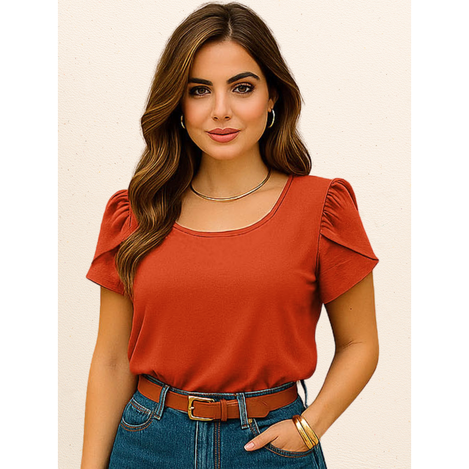 BLUSA FEMININO MODA SOCIAL BLUSAS FEMININA CONFORTÁVEL LUXO BLUSINHA BASICA DUNA PREMIUM MODA ESTILOSA LISA BASICA VERÃO