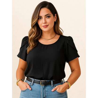 BLUSA FEMININO MODA SOCIAL BLUSAS FEMININA CONFORTÁVEL LUXO BLUSINHA BASICA DUNA PREMIUM MODA ESTILOSA LISA BASICA VERÃO