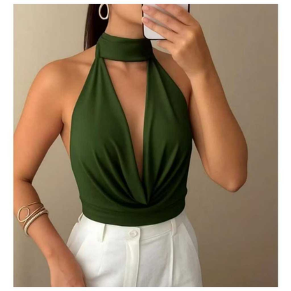 Blusa Feminina Gola Boba Choker Estilosa Regata Suplex Malha Moda casual Blogueira lançamento 2025