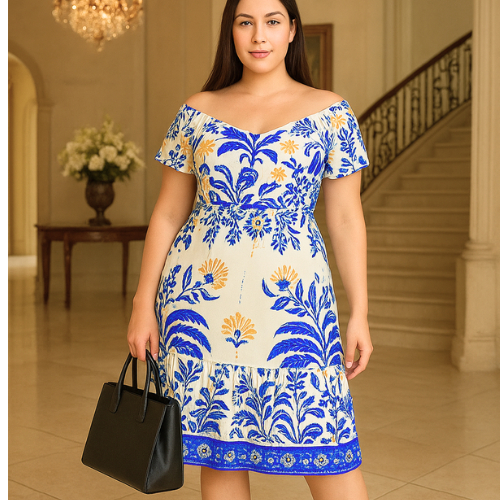 VESTIDO CURTO FEMENINO COM ELASTEX NA SINTURA TEJIDO DUNA LISO