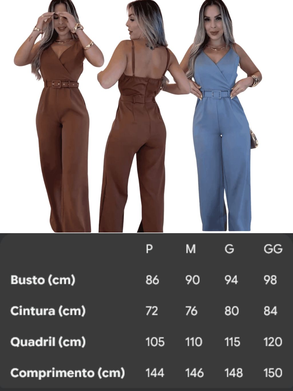 Macacão Feminino Alfaiataria com Bojo Alças Ajustáveis Moda Premium