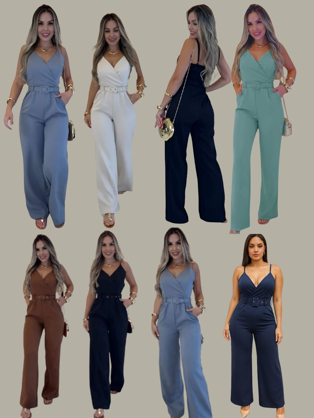 Macacão Feminino Alfaiataria com Bojo Alças Ajustáveis Moda Premium